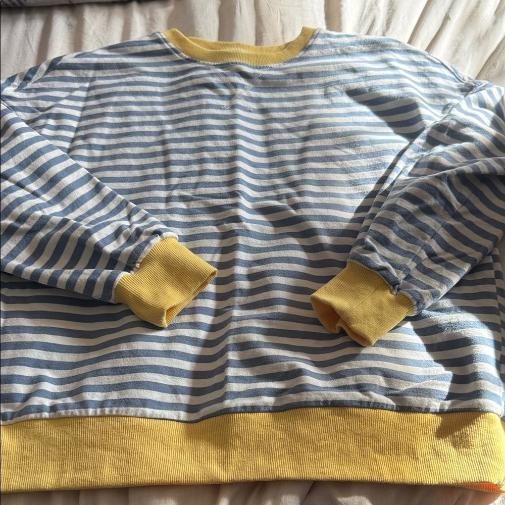Striped Blue and Yellow Sweatshirt